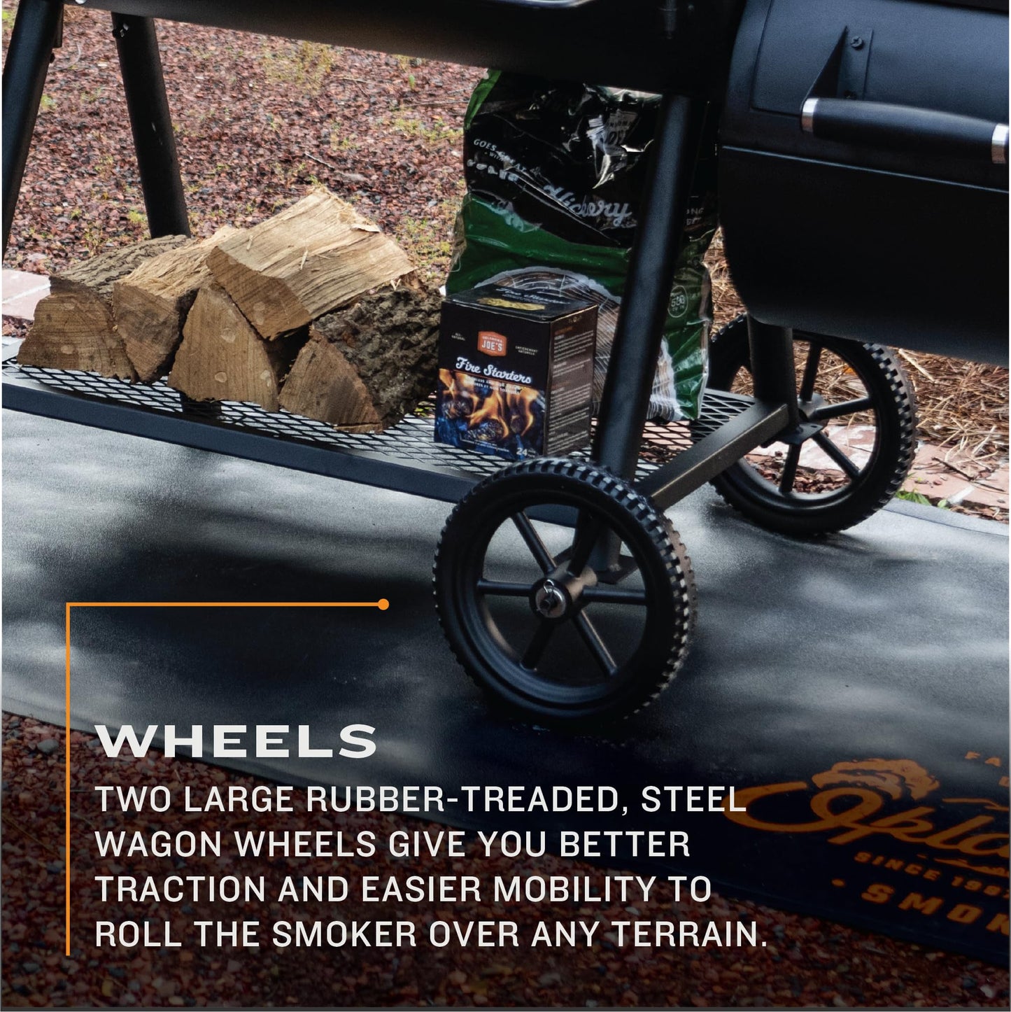 Oklahoma Joe's® Highland Offset Reverse Flow Offset Charcoal Smoker and Grill With 1093 sq. in. Cooking Area in Black - Charcoal Smoker Grill