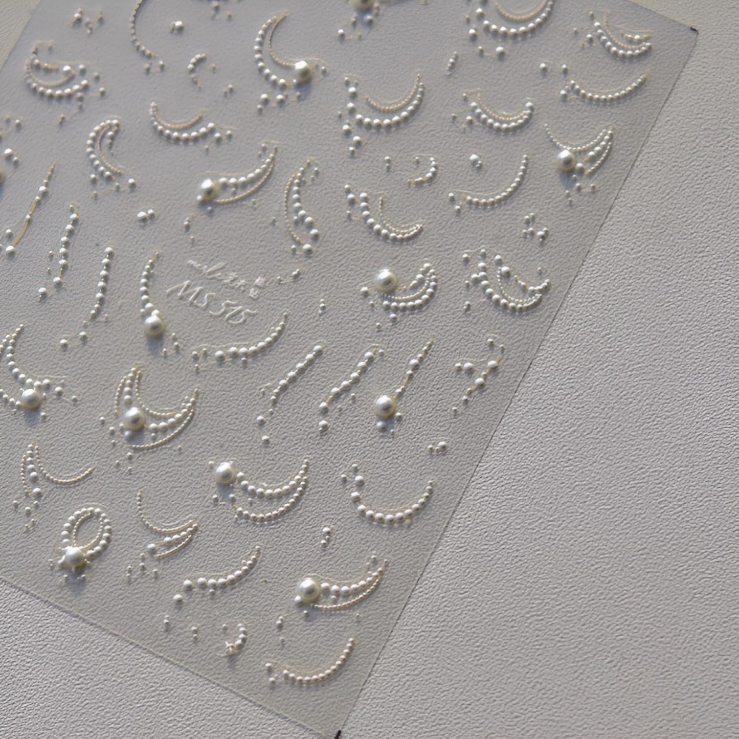 5D Embossed White Pearl Nail Stickers for Nail Art French Tip Nail Art Stickers Self Adhesive White Line Nails Decals Cute Nails Art Supplies for Women Girls
