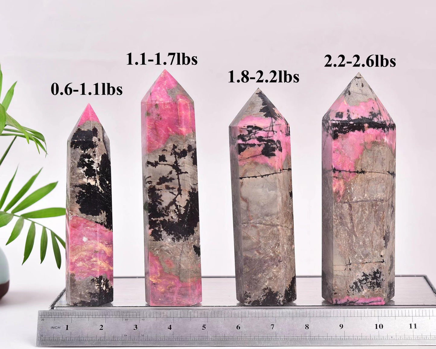 Rhodonite Stone Tower Obelisk Healing Crystal Stone Wand Natural Reiki Meditation Gifts 1.7-2.2 LBS