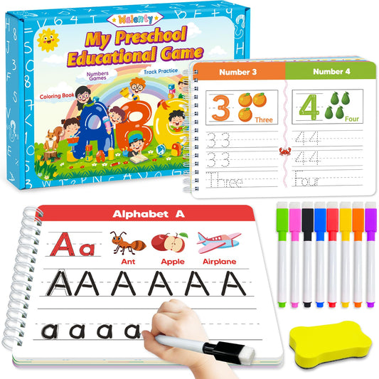 Preschool Learning Activities Kindergarten Workbooks, Toddler Busy Book Handwriting Practice, Coloring Tracing Activity Book for Kids 3-5, Montessori Educational Toys for 3 4 5 Year Old Boy Girl Gifts