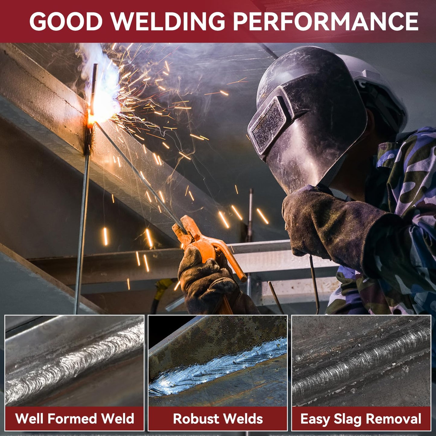 ARCCAPTAIN E7018 Welding Rod 1/8'' 5LB Low Hydrogen Carbon Steel Welding Sticks Electrodes, Welding Rods ARC Welding Equipment