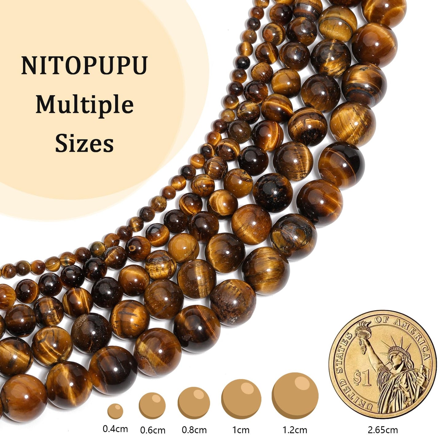 NITOPUPU 10mm 37pcs Australian Zebra Natural Stone Beads for Jewelry Making Supplies, Round Crystal Beads for Bracelets Necklace DIY Crafts