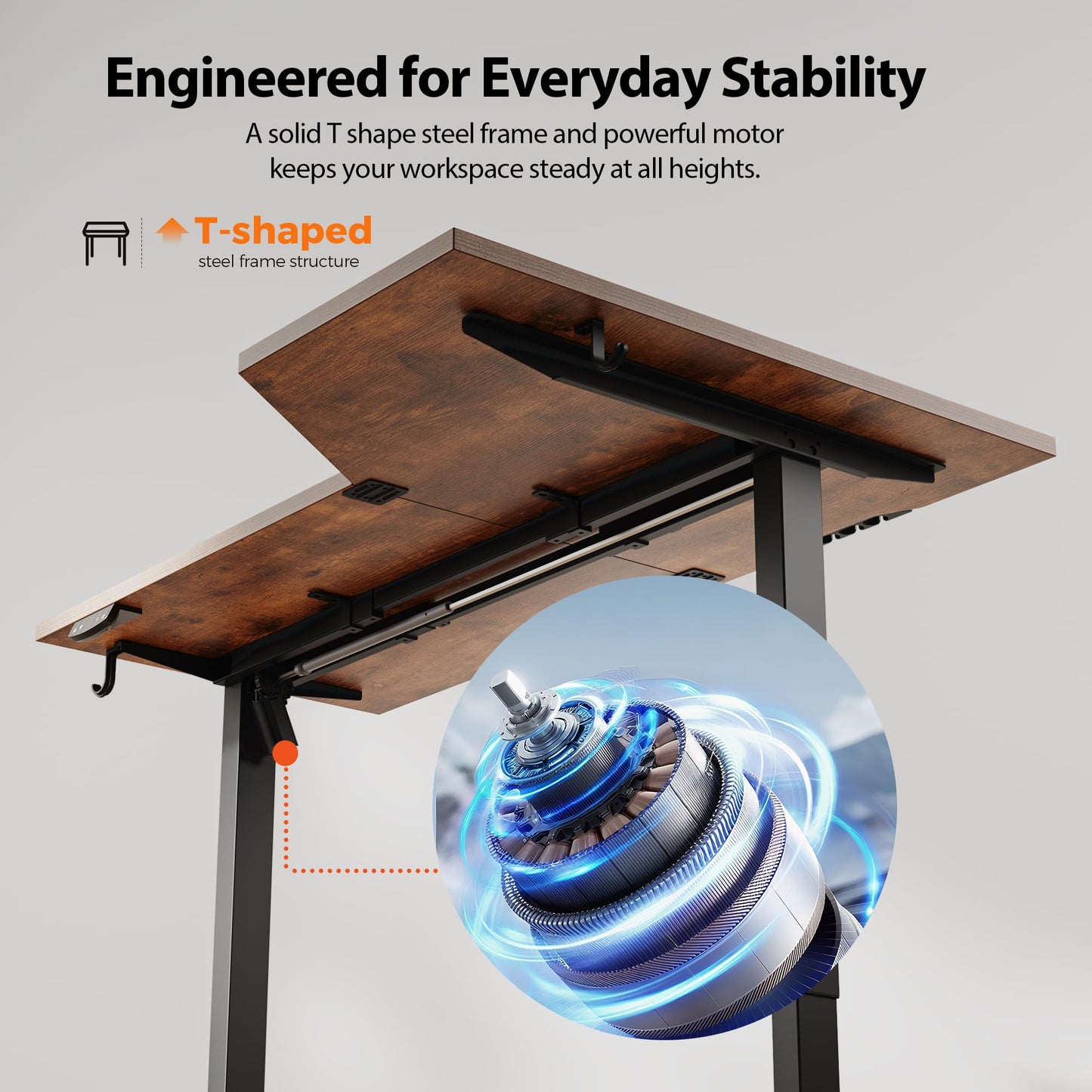 Agilestic Electric Standing Desk, L-Shaped 55 Inches Height Adjustable Desk, Sit and Stand up for Work Office Home, Ergonomic Rising Computer Table for Home Office with Splice Board, Rustic Brown