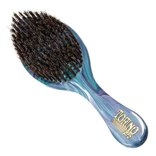 Torino Pro Curve Wave brush #201- Medium Hard Reinforced Curved 360 wave brush - Shower Brush for wash & styles for 360 waves - Great for Wolfing and getting down to your scalp