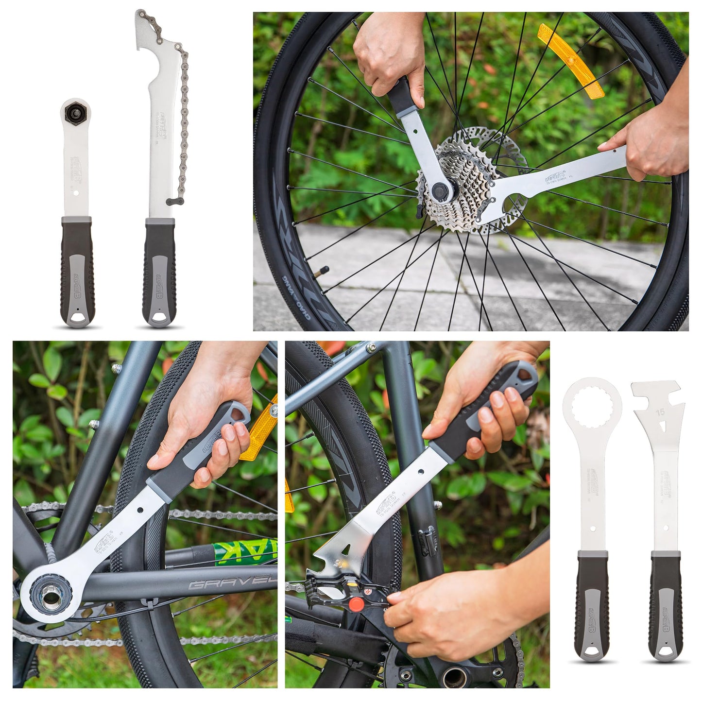 Super B 30 PCS Bicycle Tool Set - Bike Repair Kit with Carry Case - Bike Maintenance Tools for Road Bikes and Mountain Bikes, Repairing Tyres, Brakes, Chains, Pedal, Crank Puller(TBA3000)