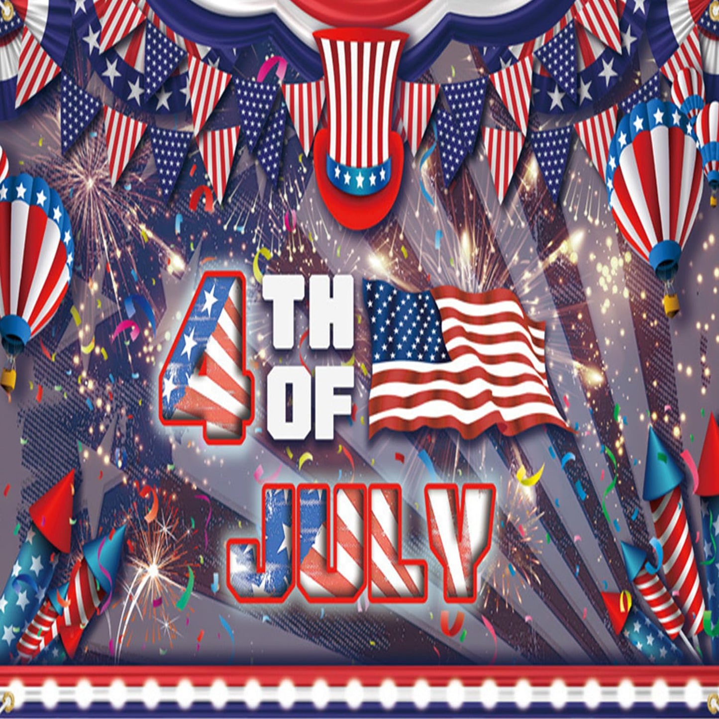 24Pcs Independence Day Press on Nails Medium Square Flower Red White Stripes Pattern Design Matte False Nails 4th of July Patriotic Artificial Nail Full Cover Holiday Manicure Glue on Nail for Women