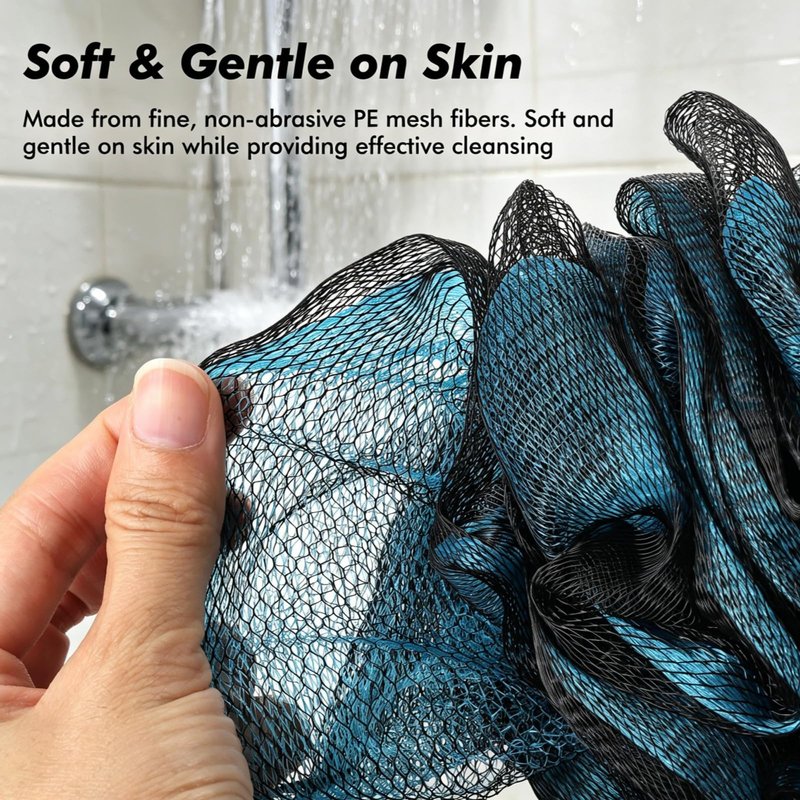 BTYMS XXL Bath Sponge Loofahs 100g/pc Luffa Shower Pouf Exfoliating Mesh Puff for Shower - Pack of 6