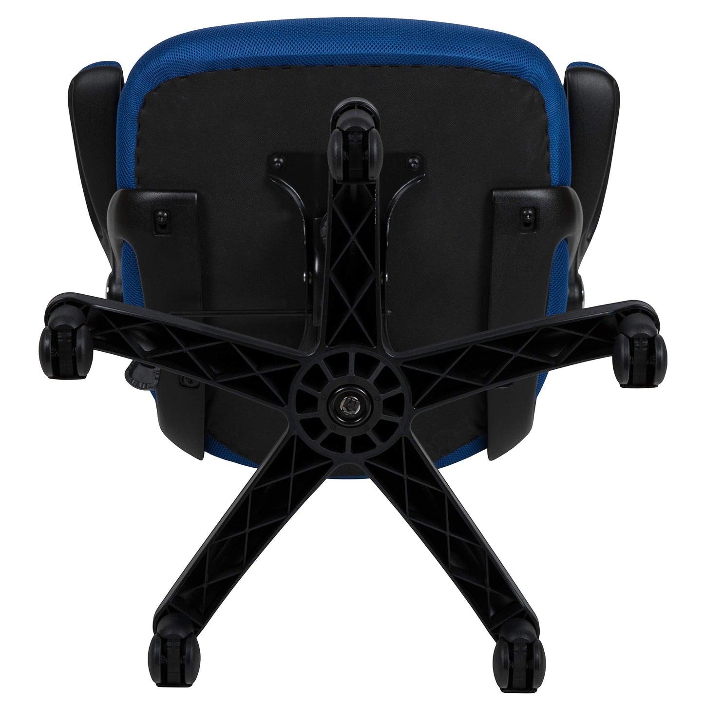 Flash Furniture Porter High-Back Swivel Office Chair with Adjustable Lumbar Support and Seat Height, Ergonomic Mesh Desk Chair with Flip-Up Armrests, Blue/Black