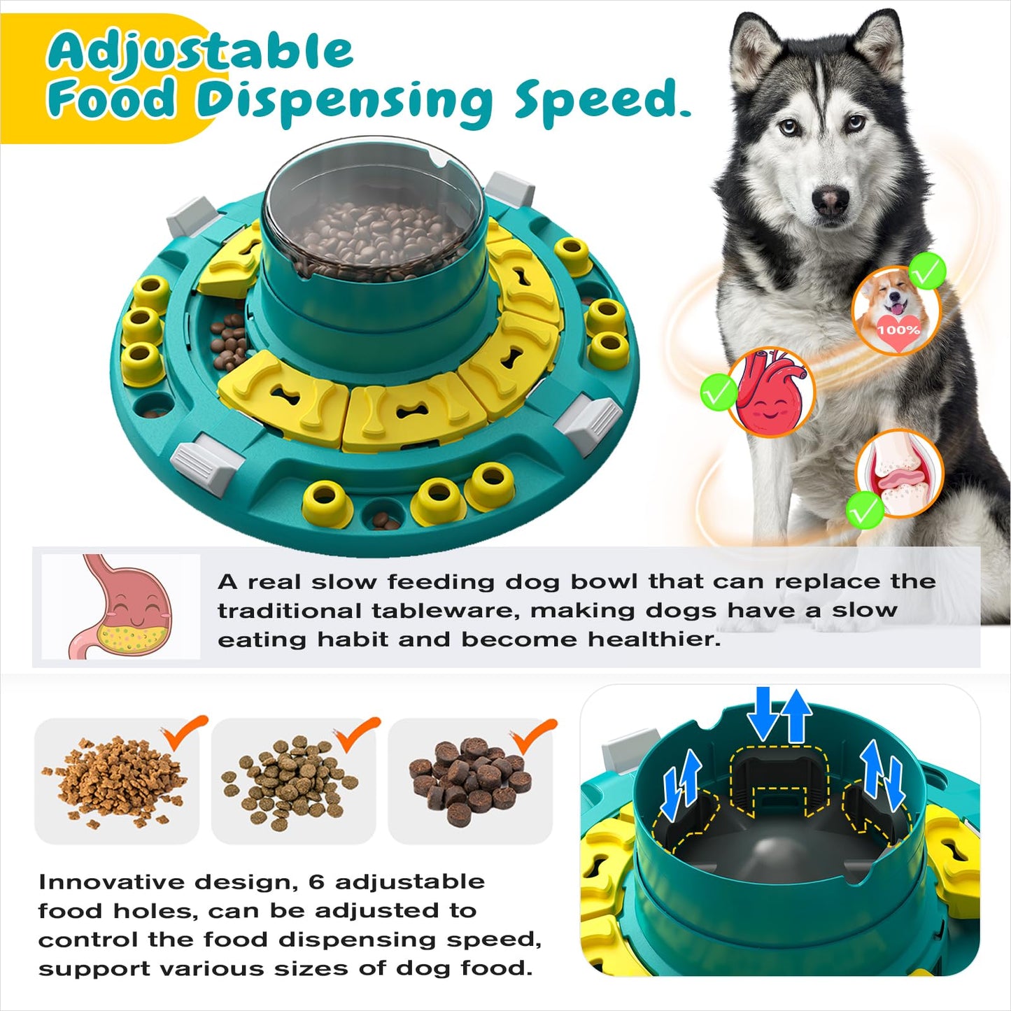 KADTC Dog Puzzle Toy, XL Size, 4 Levels of Step-by-Step Challenge, Push-to-Release Treat Dispenser, Beginner to Advanced, Slow Feeder & Mental Stimulation for Smart Dogs Enrichment Toys