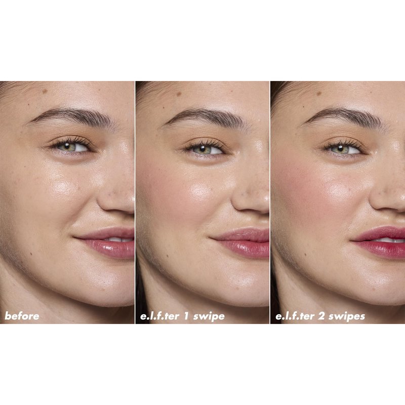e.l.f. Sheer For It Blush Tint, Multi-Use, Long-Lasting Lip & Cheek Makeup, Creates A Natural Flush Finish, Vegan & Cruelty-Free, Left On Red