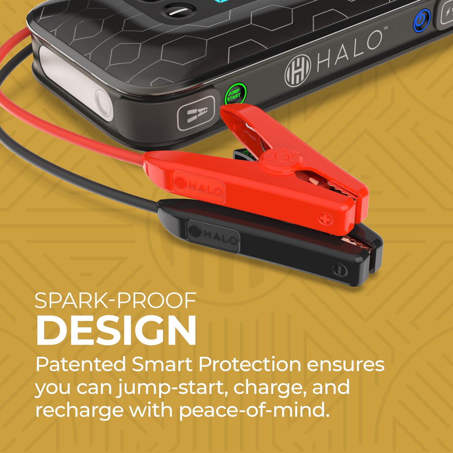 HALO Bolt Air+ 1750 Portable Car Battery Jump Starter | 130 PSI Air Compressor, 59.9Wh USB Power Bank, Large Display, Emergency Floodlight & Charger, Jumps Cars SUVs & Trucks, Inflates Tires — Silver