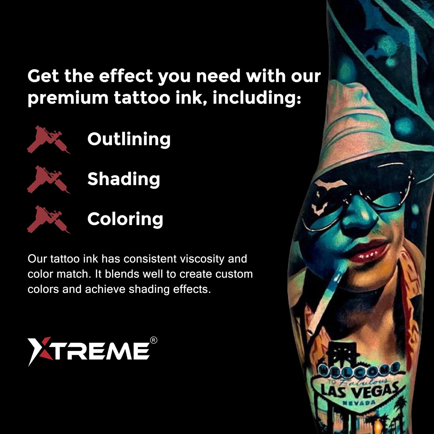 Xtreme Ink Opaque Gray Set: Elevate Tattoo Artistry with 5 Shades, Extra Light, Light, Medium, Dark, and Extra Dark, Acrylic-Free, Water-Based, Premium Inks for Grayscale Perfection (Set of 5, 1/2 oz)