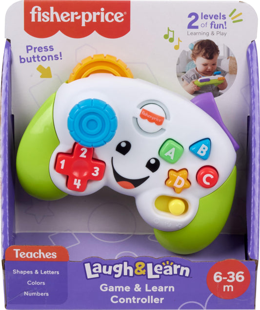 Fisher-Price Baby & Toddler Toy Laugh & Learn Game Controller, Green, Musical Learning Activity for Pretend Play Infants Ages 6+ Months