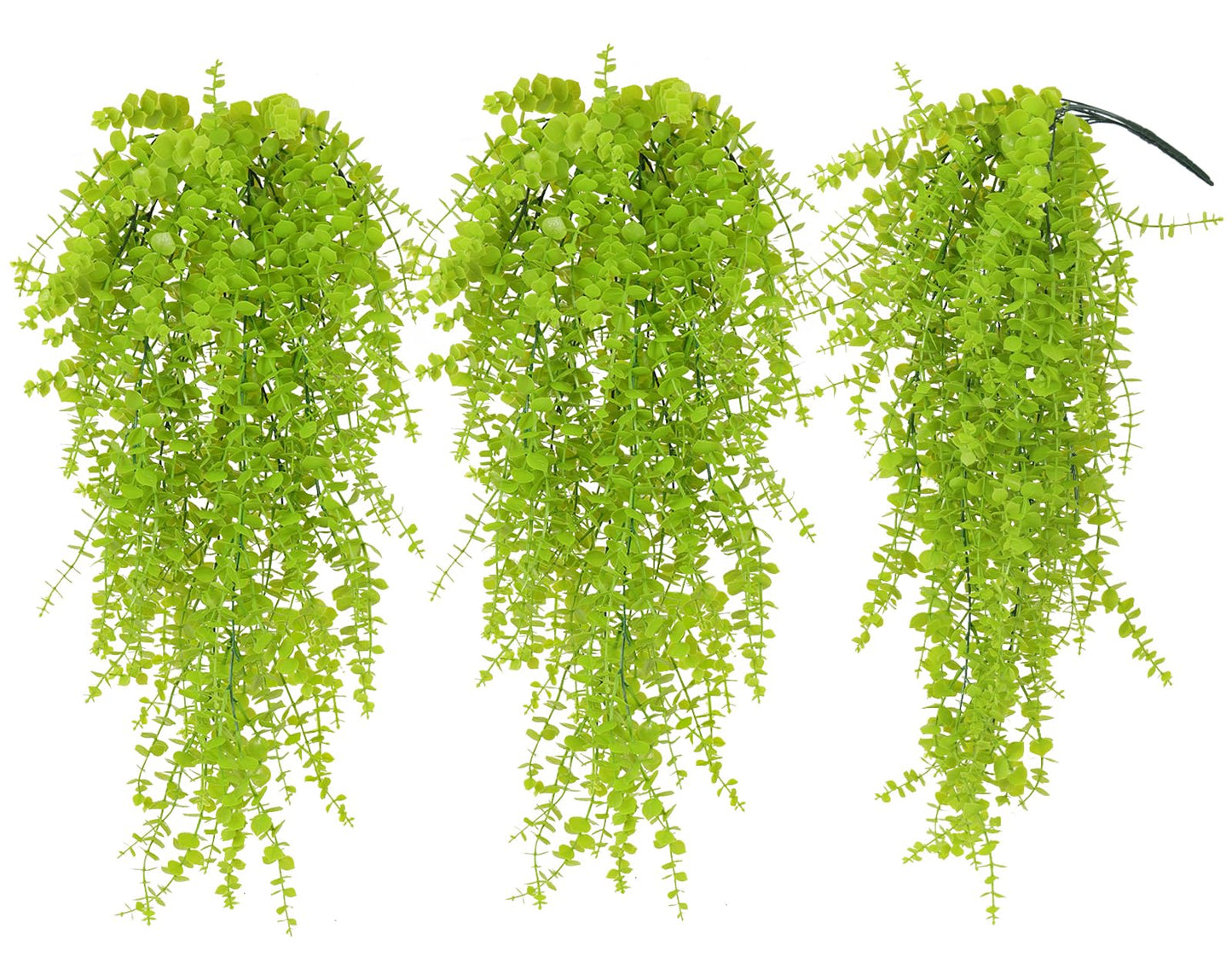 RECUTMS Vine Plant Fake Ferns Plants Large Faux Artificial Hanging Plants Wall Plants Artificial Hanging Plants Outdoors Fake Hanging Plant Greenery Vine for Outdoor Plants Decor 3 Pcs(Purple)