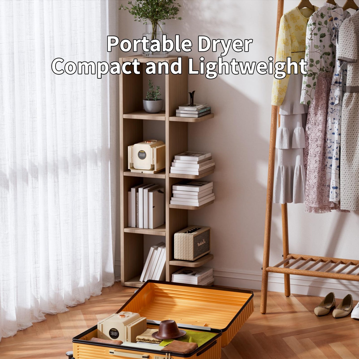 Alichome Y6 Plus Portable Clothes Dryer, 850W Travel Mini Dryer for Clothes, Foldable Portable Dryer Machine for Apartments RV Home, Small Compact Electric Dryers for Clothes Underwear Baby Socks