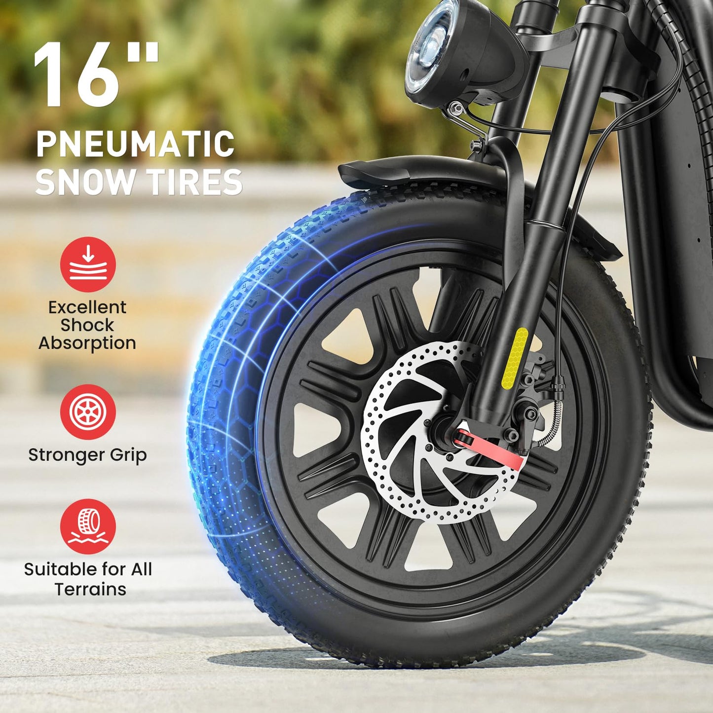 iScooter F7 Electric Scooter Adults, 28 MPH Top Speed & 45 Miles Range, 16'' Fat Tire Scooter for Adults, Detachable Seat & Adjustable Handlebar, 1000W Powerful Motor Electric Scooter with Seat