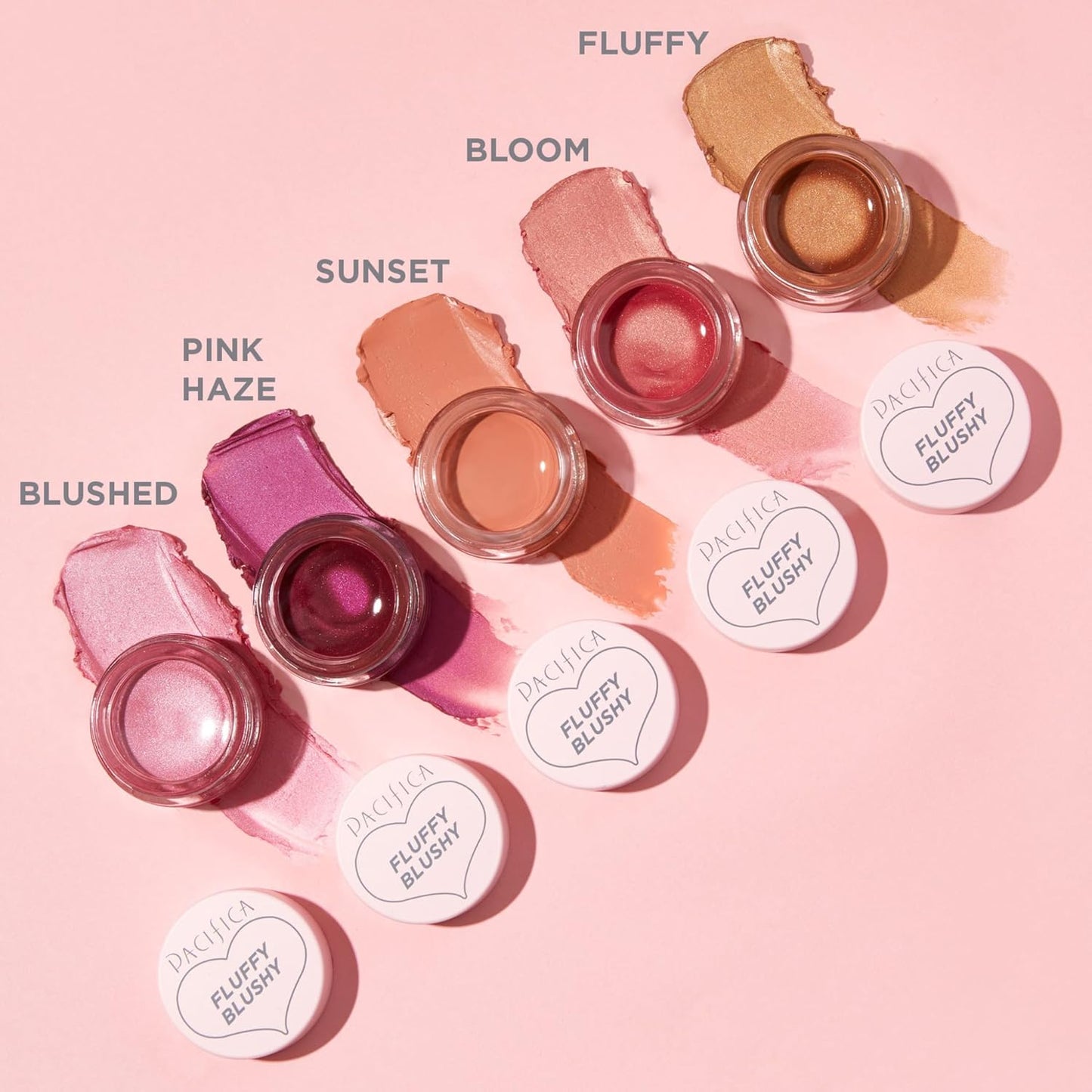 Pacifica Beauty Fluffy Blushy Cream Blush - Bloom, Makeup, Lip + Cheek, Lightweight, Blendable, Buildable, Air Whip Cream Blush, Hydrating Vegan Collagen, Face Blush, Vegan, 1 fl oz (1 Count)