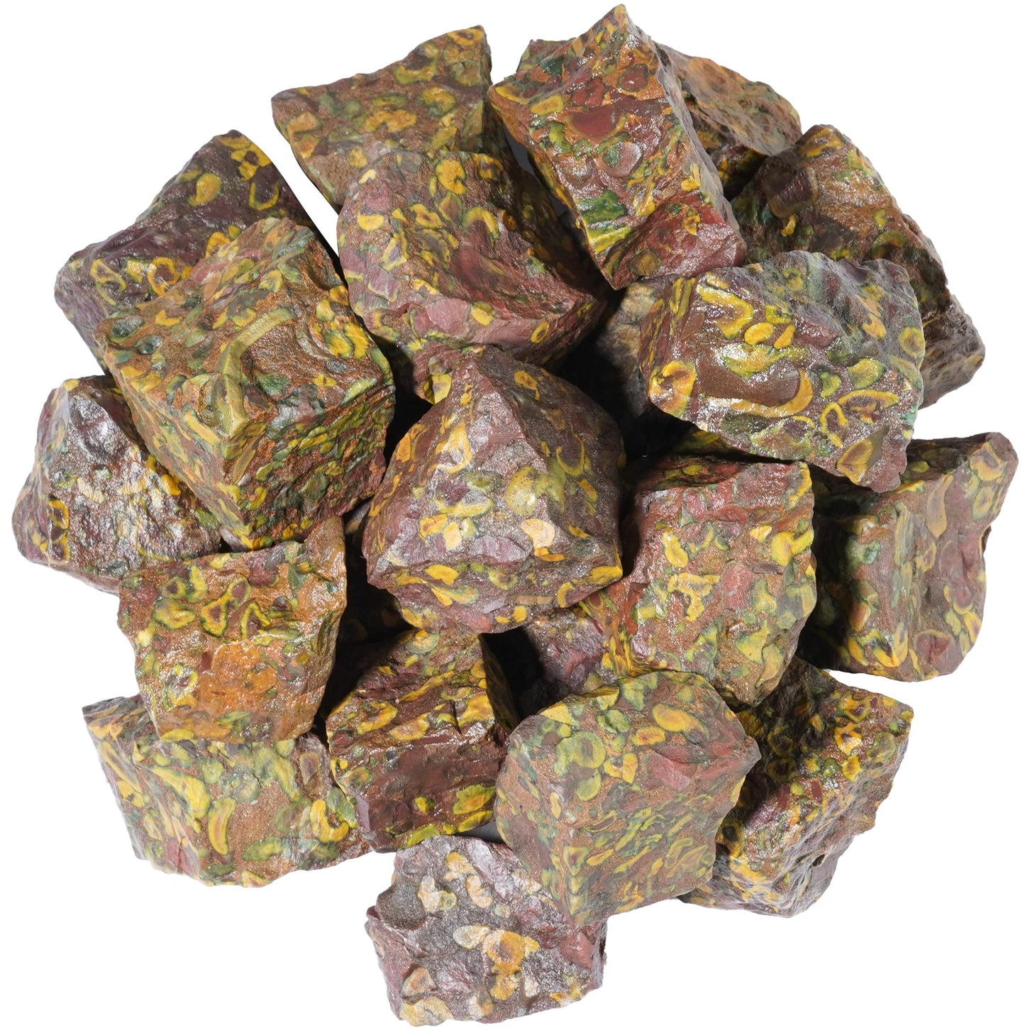 Crocon® 1LB Fruit Jasper Rough Bulk Rocks Natural Stone Raw Gemstone Crystals and Stones Tumbling Cabbing Polishing Spiritual Gifts Gem Mining Chakra Balancing Reiki Healing Home Office Décor
