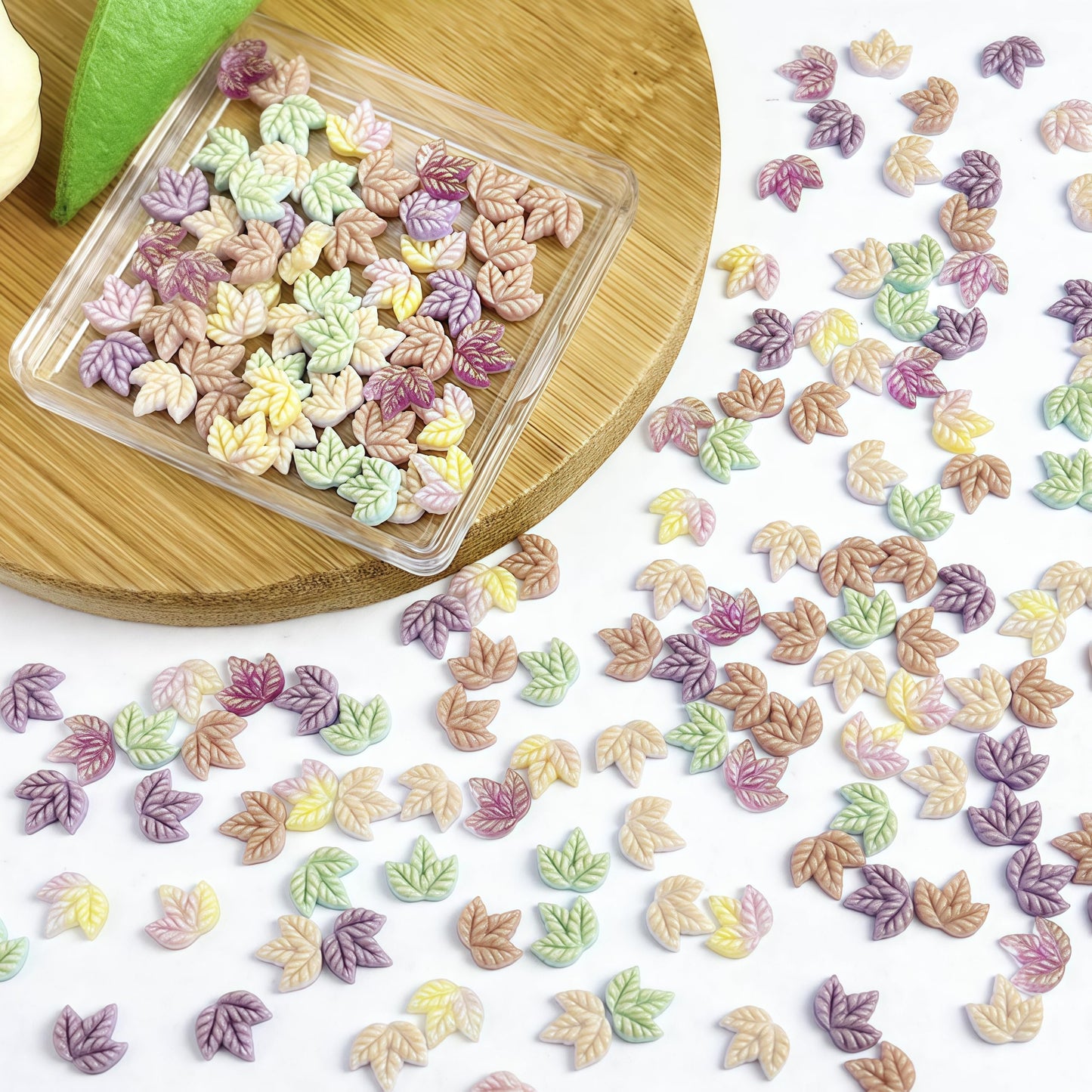 100 Pcs Luminous Fall Nail Art Charms Mixed Color Resin Maple Leaves Nail Charms 3D with Night Light Fall Leaves Designs Nail Accessories Autumn Charms for Acrylic Nails DIY Thanksgiving Nail Supplies