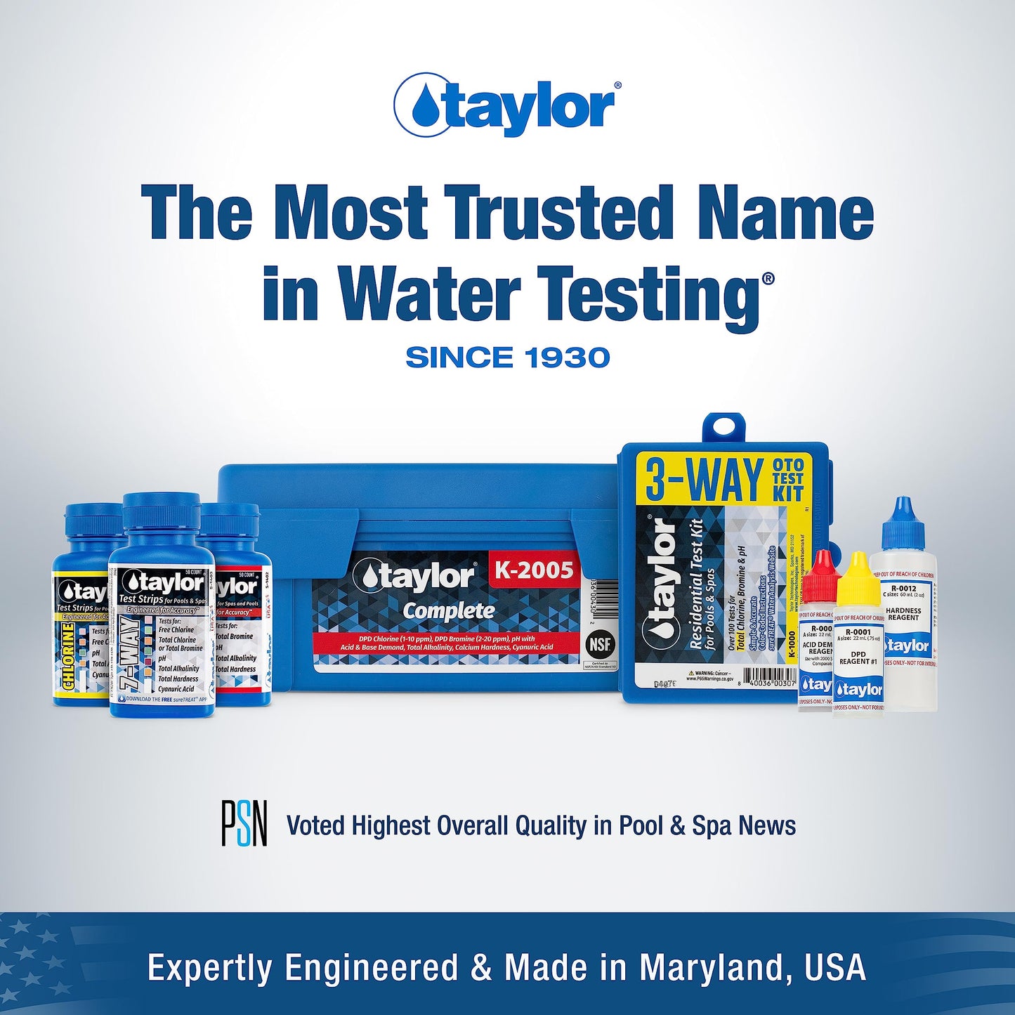 Taylor Complete Pool & Spa Test Kit - High Range K-2005C 2 oz Reagents