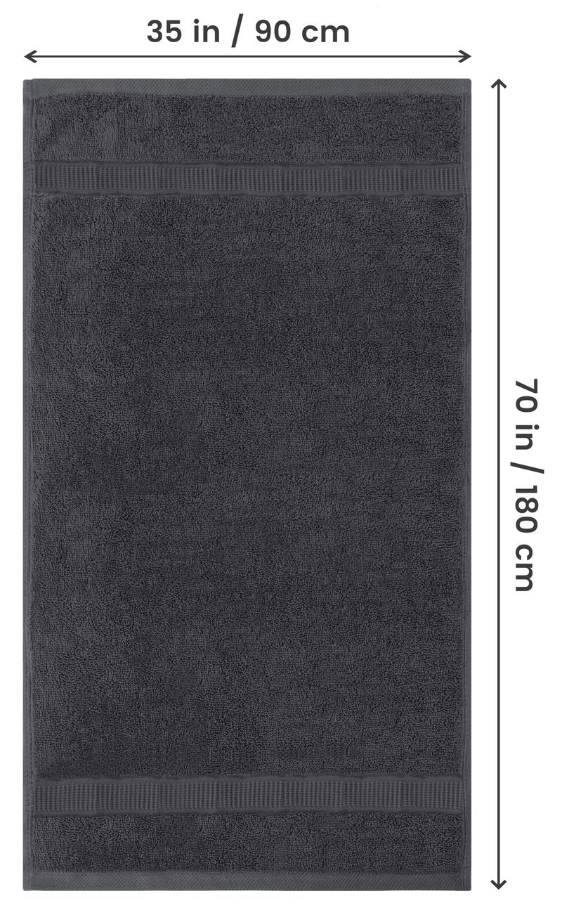 Utopia Towels Jumbo Bath Sheet 2 Piece, 600 GSM, 35 by 70 Inches, 100% Ring Spun Cotton, Absorbent and Quick Dry Extra Large Bath Towel, Grey