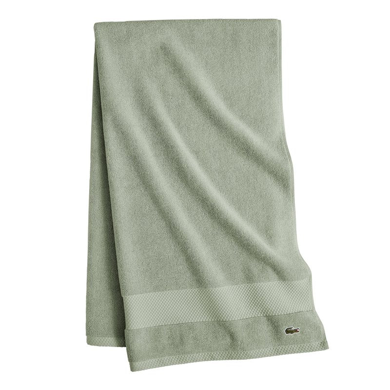 Lacoste Heritage 100% Supima Cotton Bath Towel, Aloe, 30" x 54" – Highly Absorbent & Quick Drying, Premium Super Soft Bath Towel, Bathroom Essential, Gift for All Occasions, Machine Washable