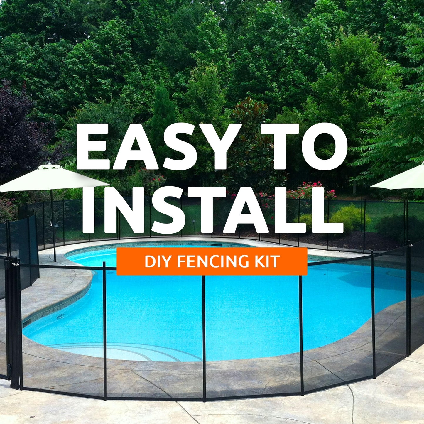 Pool Fence DIY by Life Saver Fencing Section Kit, 4 x 12-Feet, Black