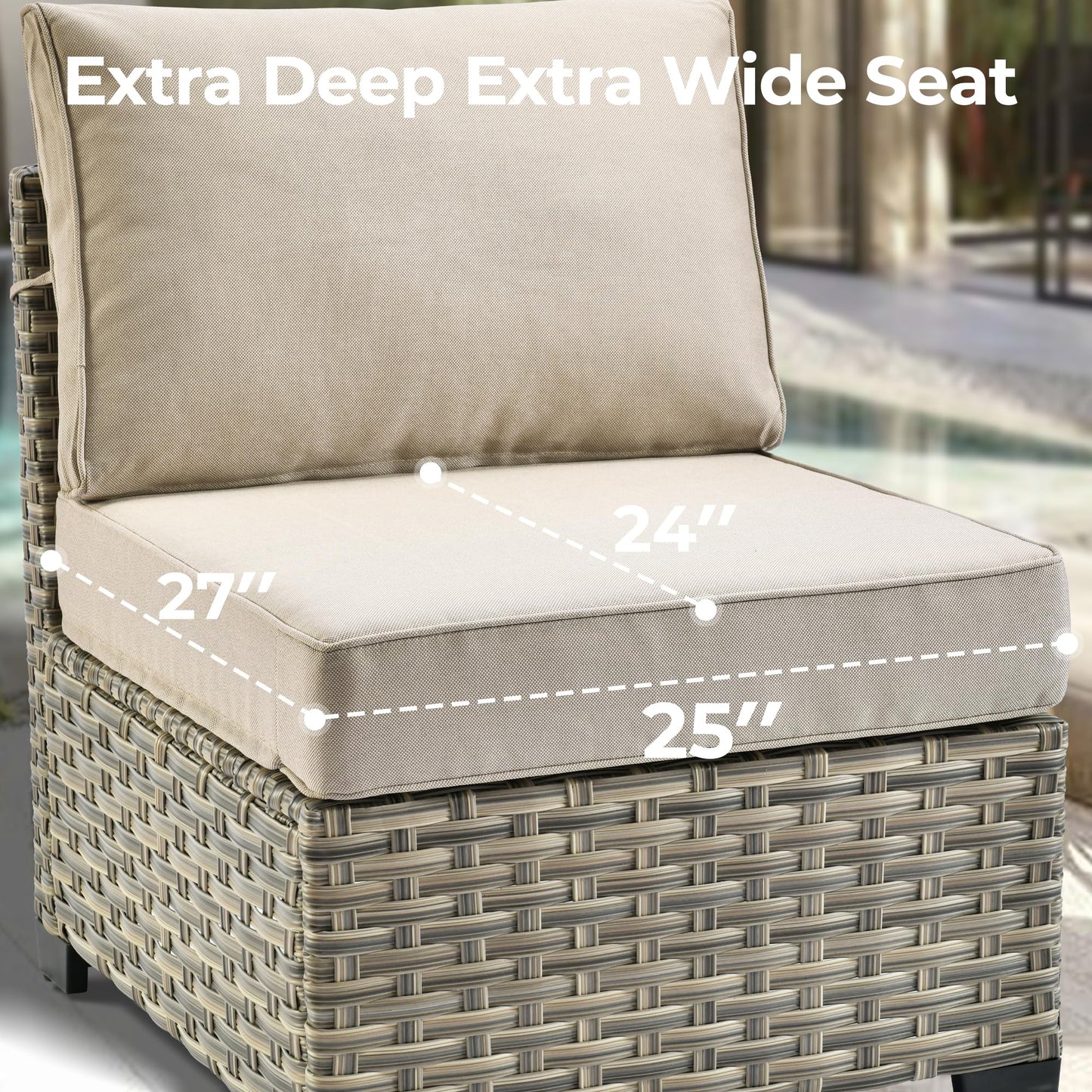 HOOOWOOO Outdoor Sectional Patio Furniture Set with Fire Pit Table,13 Pieces Wicker Conversation Sets L Shaped Couch,Extra Deep Out Door Sofa Outside Furniture with Swivel Rocking Chairs,Beige