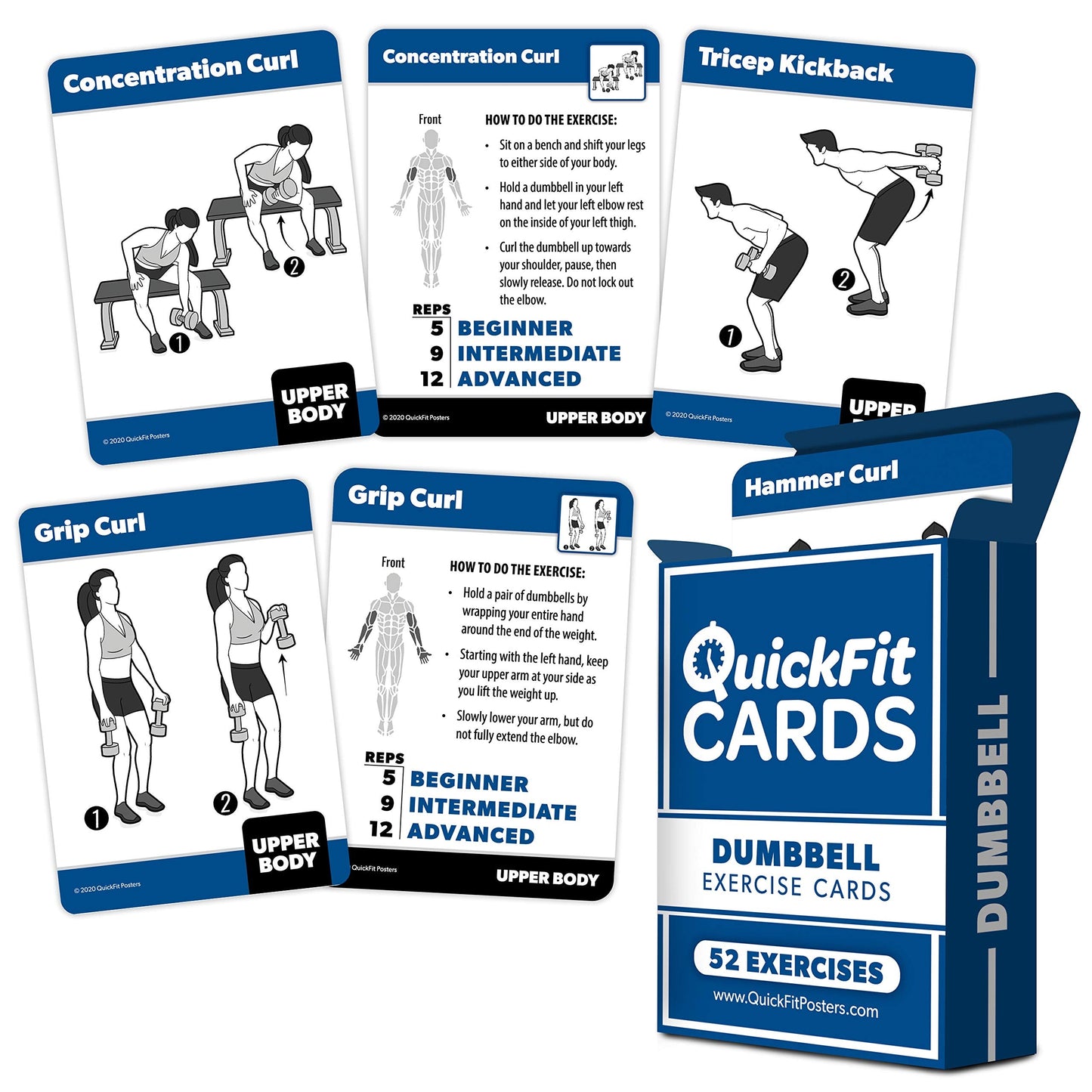 Palace Learning 3 Pack: Dumbbell Workout Exercise Posters Volume 1 & 2 + Dumbbell Exercise Playing Card Set (LAMINATED, 18" x 24"")"