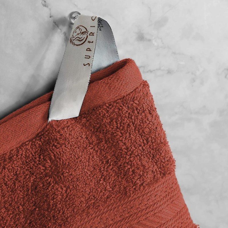 Superior Long Staple 100% Combed Cotton 700GSM Solid Highly-Absorbent 4-Piece Bath Towel Set for Bathroom, Shower, Kitchen-Super Soft, Plush, Highly Absorbent, Assorted 4-Piece Towels, Hot Chocolate