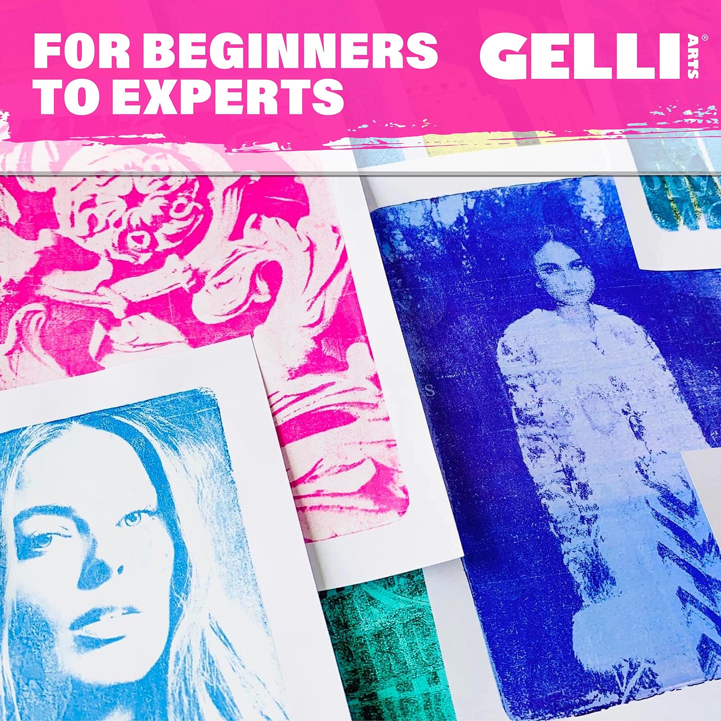 Gelli Arts Gel Printing Plate - 9" X 12" Reusable Gel Printing Plate, Printmaking Supplies, Monoprinting at Home, Arts and Crafts