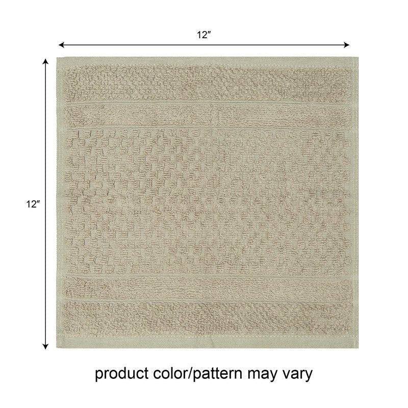 PH Pleasant Home Diamond Wash Cloths Set - 12 Pack (12” x 12”) – 509 GSM - 100% Ring Spun Cotton Wash Cloth - Super Soft and Highly Absorbent Face Towels (Blush, White & Tan)