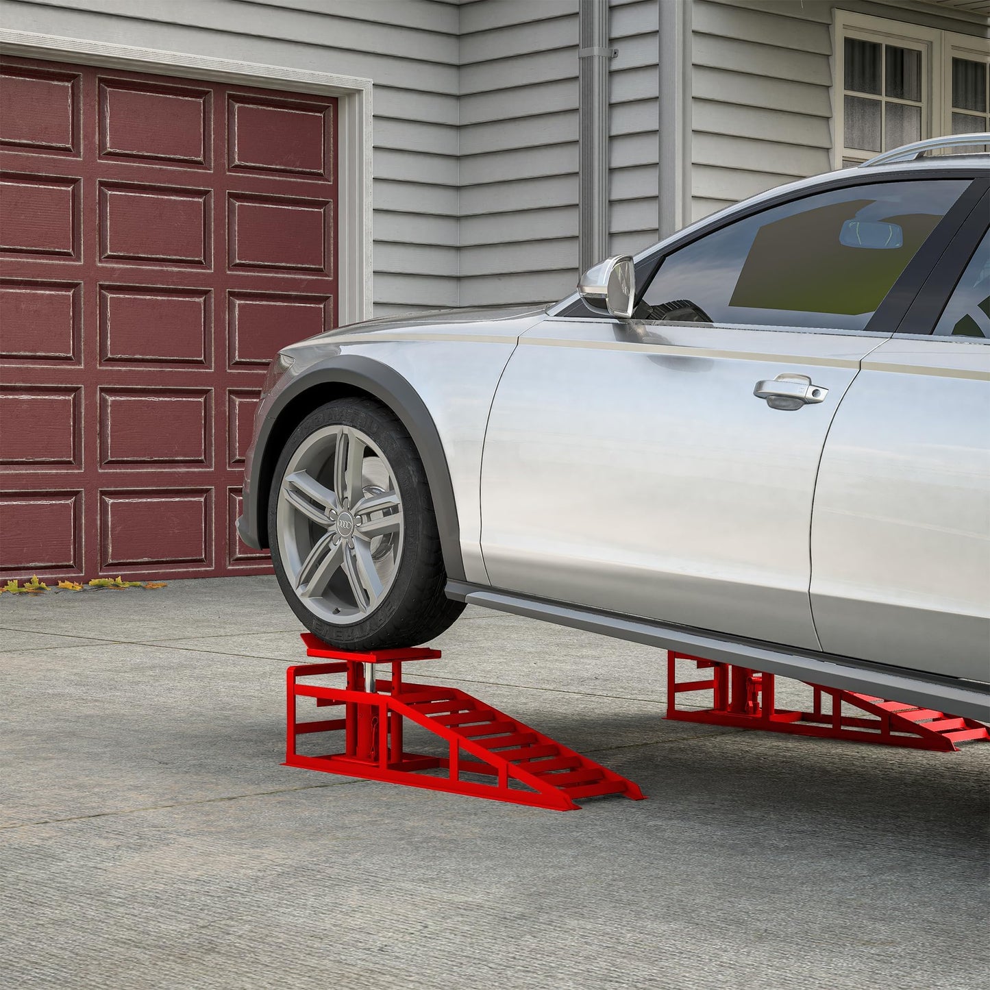 2 Pack Hydraulic Car Ramps 5 T 10000 LBS Low Profile Car Lift Service Ramps Truck Trailer Garage,Height Hydraulic Vehicle