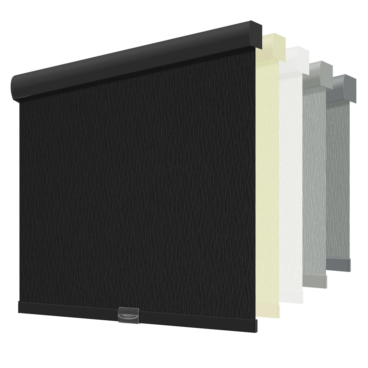 ChrisDowa Cordless Blackout Roller Shades for Windows, Striped Free-Stop Window Blinds with Privacy, Thermal Insulated Window Shades for Home, Office and Door. Black, 20" W x 72" H