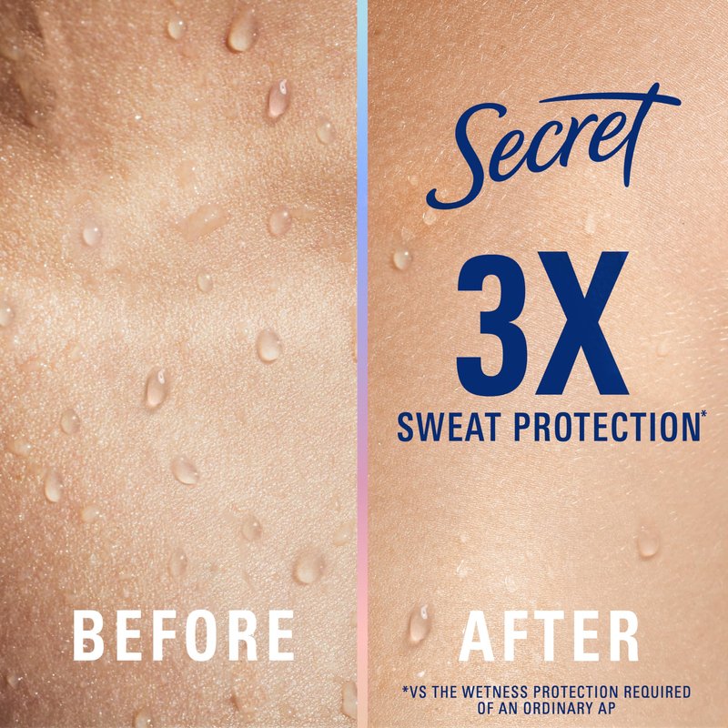 Secret Clinical Strength 100HR Sweat & Odor, Stress Response Clear Gel Antiperspirant Deodorant for Women, 3X Stress Protection with Pro-Hyaluronic Acid, PH Balancing Minerals, 2.6 oz