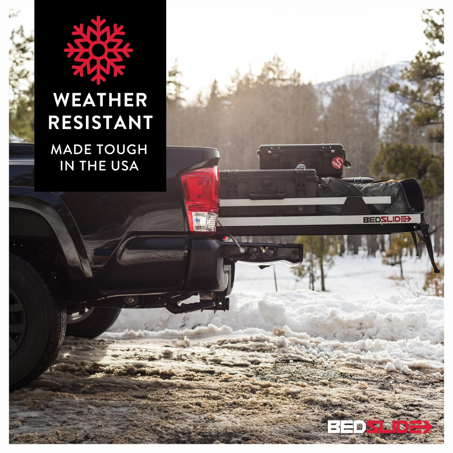 BEDSLIDE Classic (58" X 39") | 10-5839-CLB | Durable Sliding Truck Bed Cargo Organizer | Made in The USA, 1,000 lb Capacity (Black))