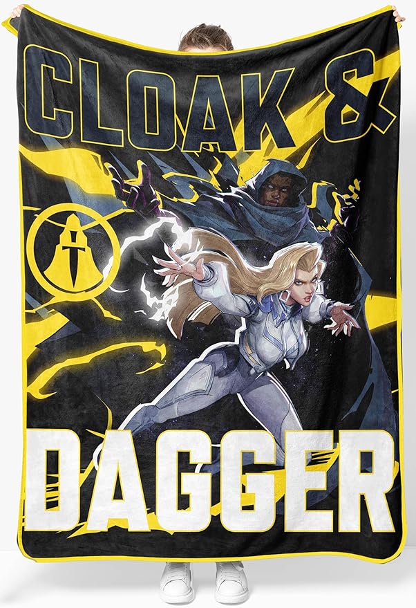 Jay Franco Kids Plush Throw Blanket â Soft & Cozy Fleece Throw for Bedroom & Couch DÃ©cor, Official Licensed Product, Multi - Marvel Rivals Clock & Dagger, 46x60 - Throw Blanket