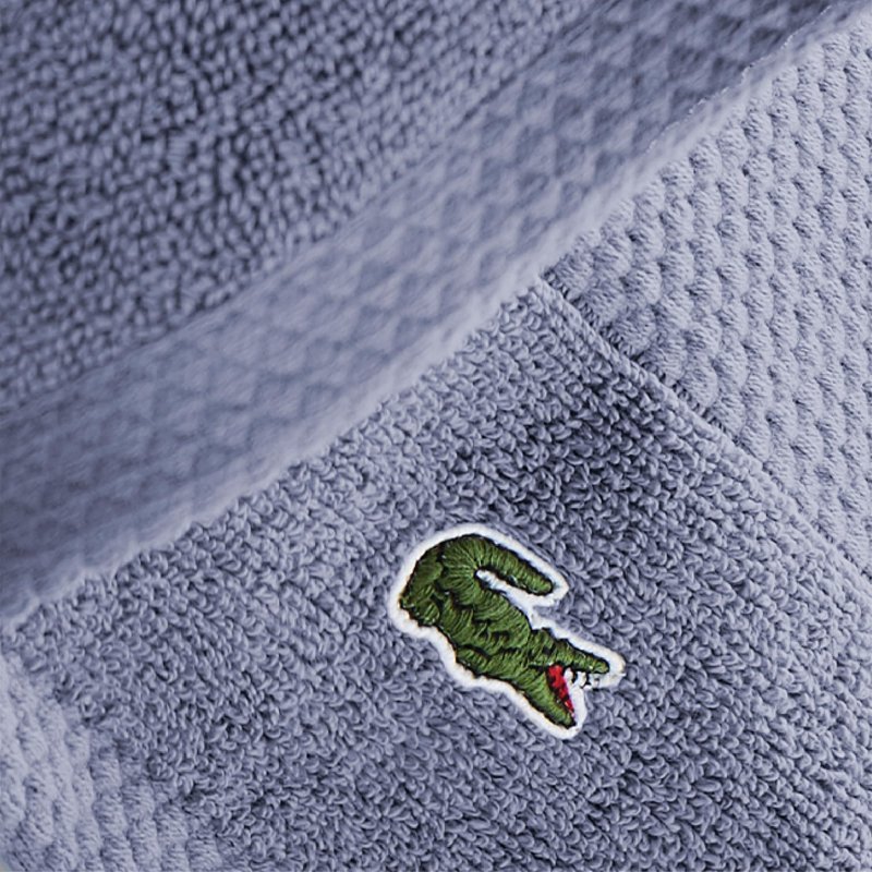 Lacoste Heritage 100% Supima Cotton Wash Cloth, Light Denim, 13" x 13" – Highly Absorbent & Quick Drying, Premium Super Soft Bath Towel, Bathroom Essential, Gift for All Occasions, Machine Washable