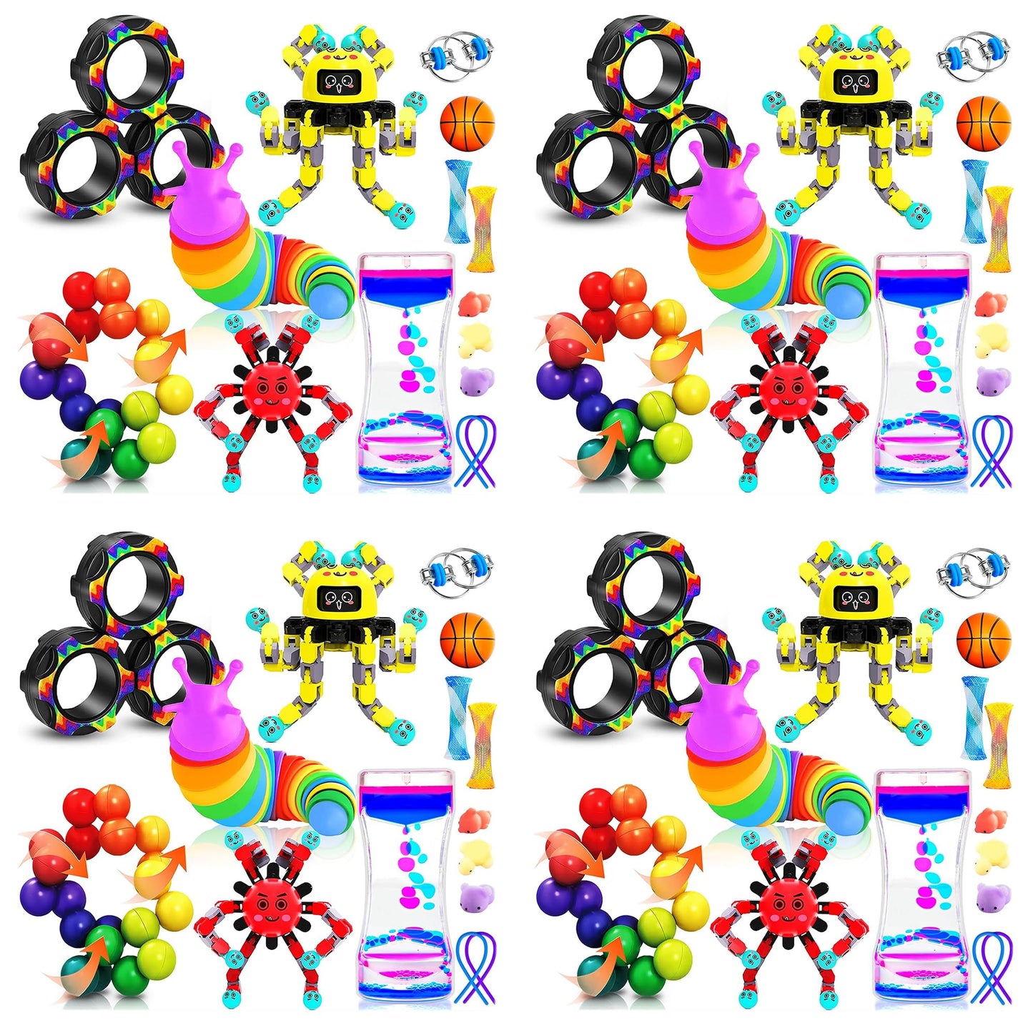 60Pack Fidget Toys Bulk for Adult Kids Age 5-7, 8-12, Sensory Autism Travel Must Have ADHD Autistic Figette Classroom Treasure Prize Box School Must Have Stress Anxiety Easter Basket Stuffers Gifts