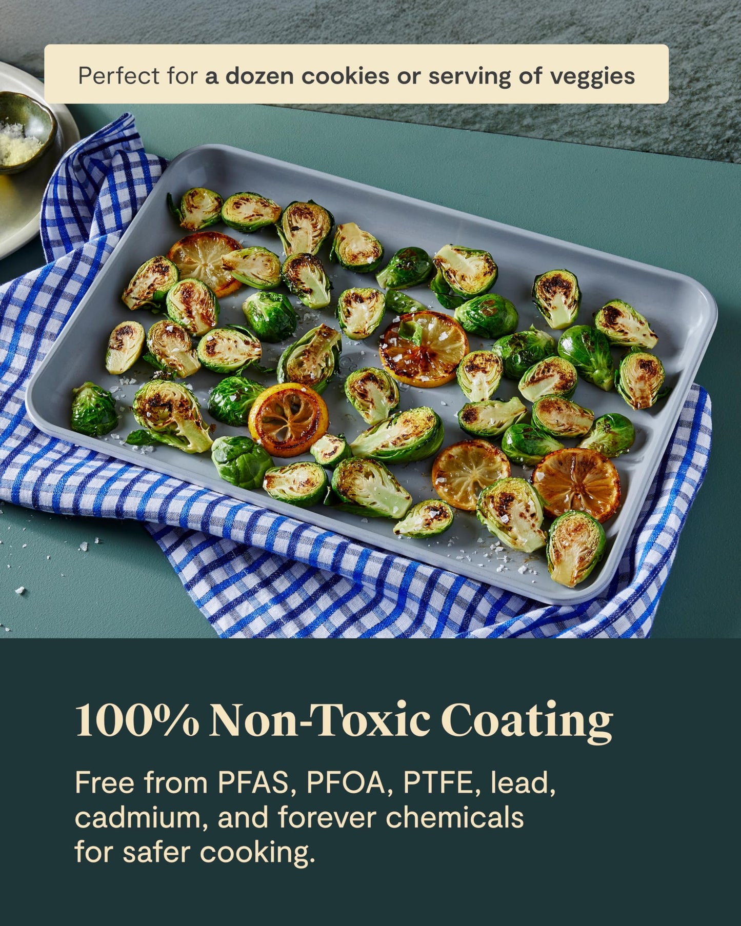Caraway Non-Stick Ceramic Medium Baking Sheet - Naturally Slick Ceramic Coating - Non-Toxic, PTFE & PFOA Free - Perfect for Baking, Roasting, and More - Medium (15" x 10") - Black