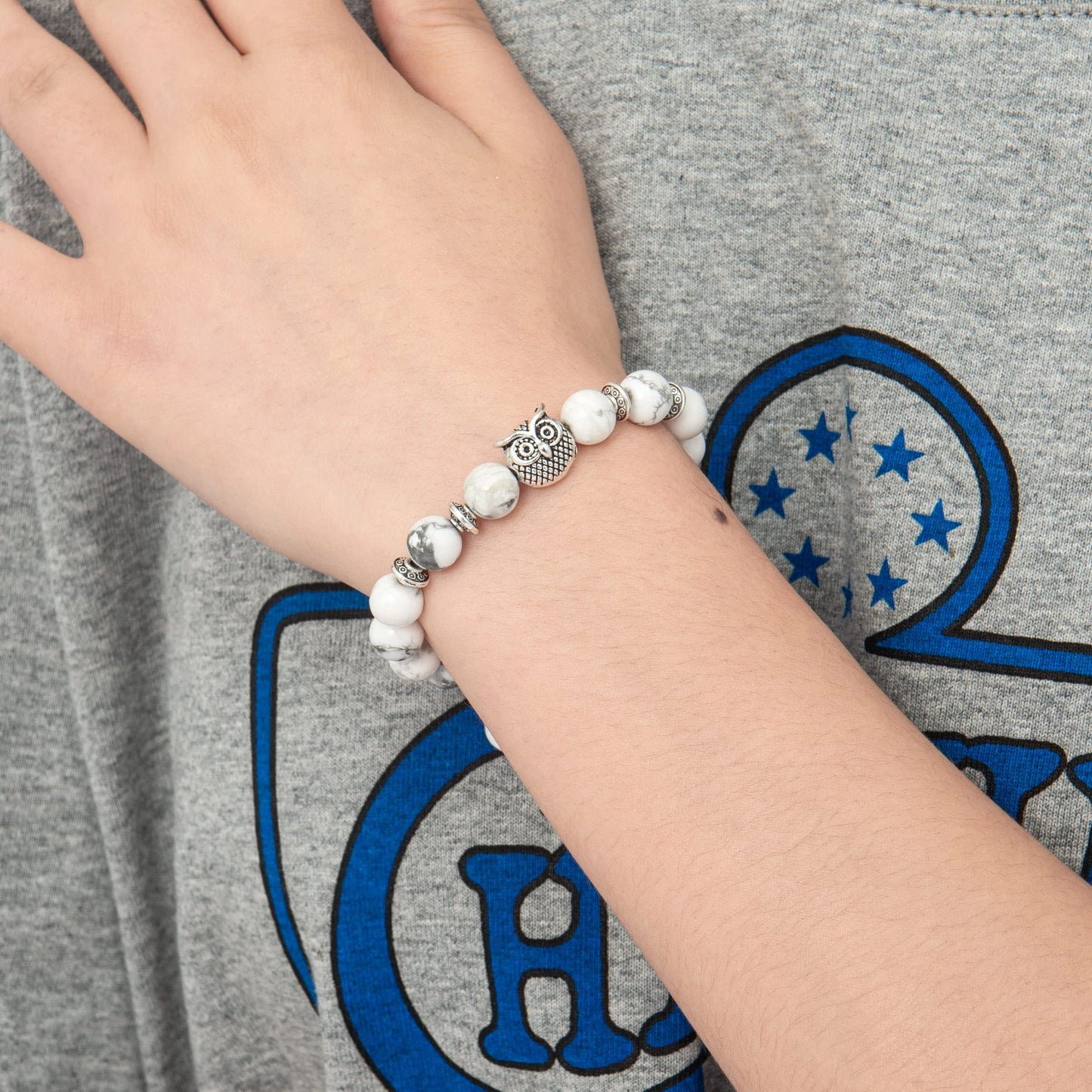 Softones Owl Gifts Owl Bracelets Healing Crystals Bracelet for Women Men Spiritual Energy Beaded Bracelet Set Gifts