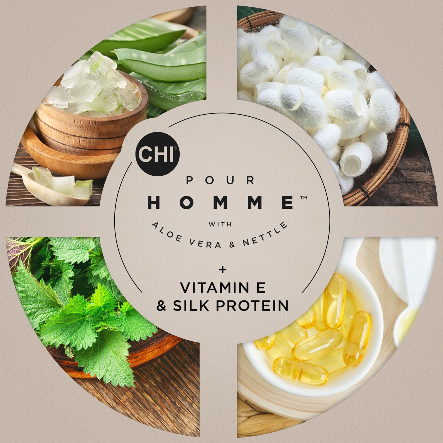 CHI Pour Homme Maximum Hold Styling Pomade Cream for Men, Smooth, Long-Lasting Hair Control with Texture & Definition, Non-Flaking Formula, Fresh Woody Scent, 6 oz