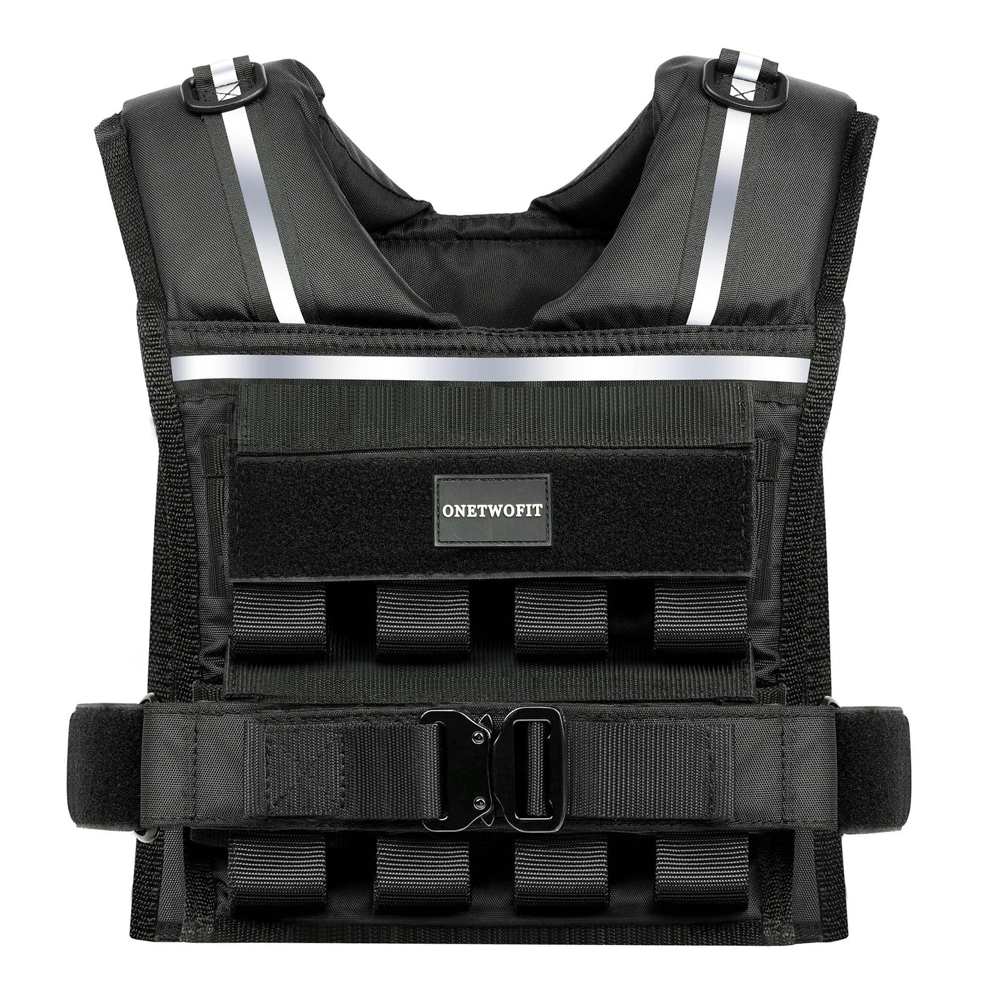 Adjustable Weighted Vest Men 35lb/45lb, Rucking Vests for Walking with Reflective Stripe, 1.2" Ultra Thick Shoulder Padding Strength Training Workout Vest for Running GYM Home, Detachable Iron Weights
