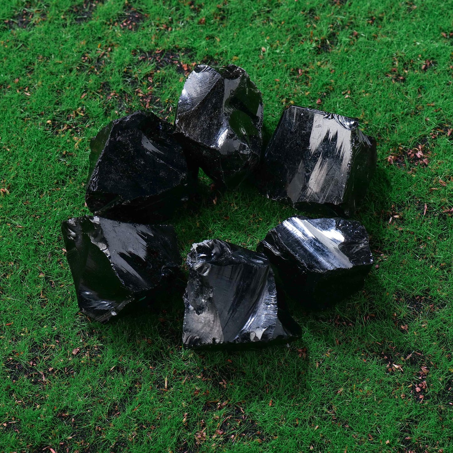 Apengshi Black Obsidian Raw Crystals 2PCS Natural Rough Rocks Healing Crystal and Stones DIY Raw Stones Meditation Fountain Garden Home Decor