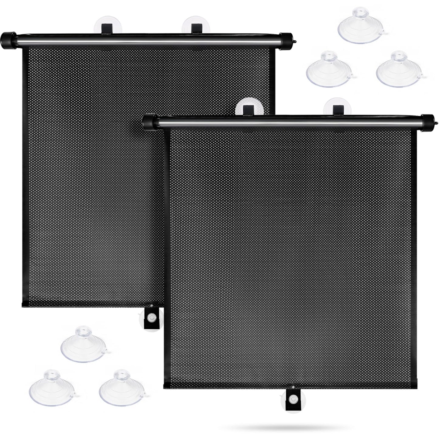 Sfee Car Window Shades for Baby-2 Pack Retractable Side Window Car Sun Shade Blocks UV Rays & Heat for Sun Protection Roller Sunshade Visor Window Shade for Kids,Passengers,Pets (20''x22'')