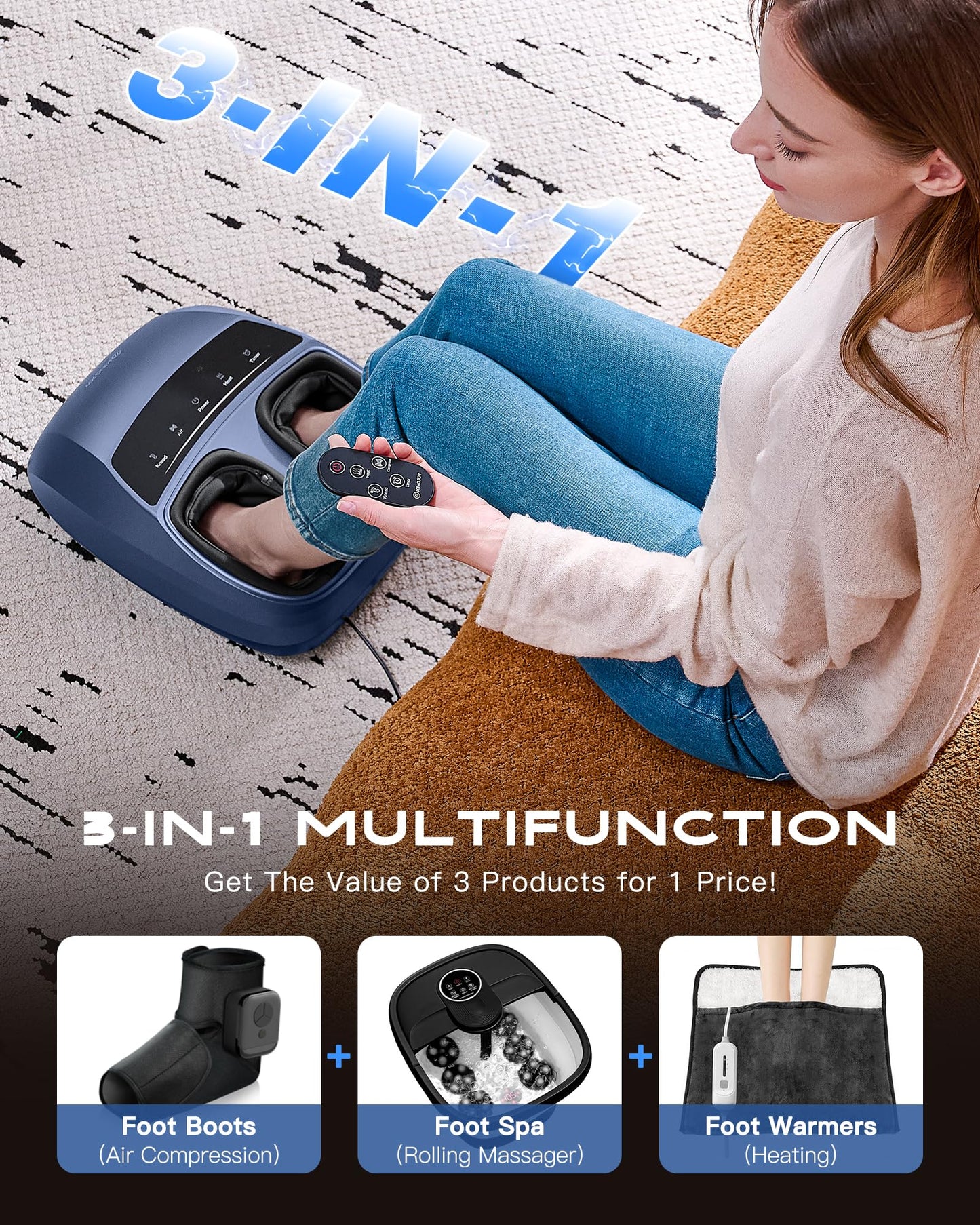 KINGJOY Foot Massager with Heat - Professional Shiatsu Deep Kneading for Neuropathy & Plantar Fasciitis Relief | 2026 Upgraded Model