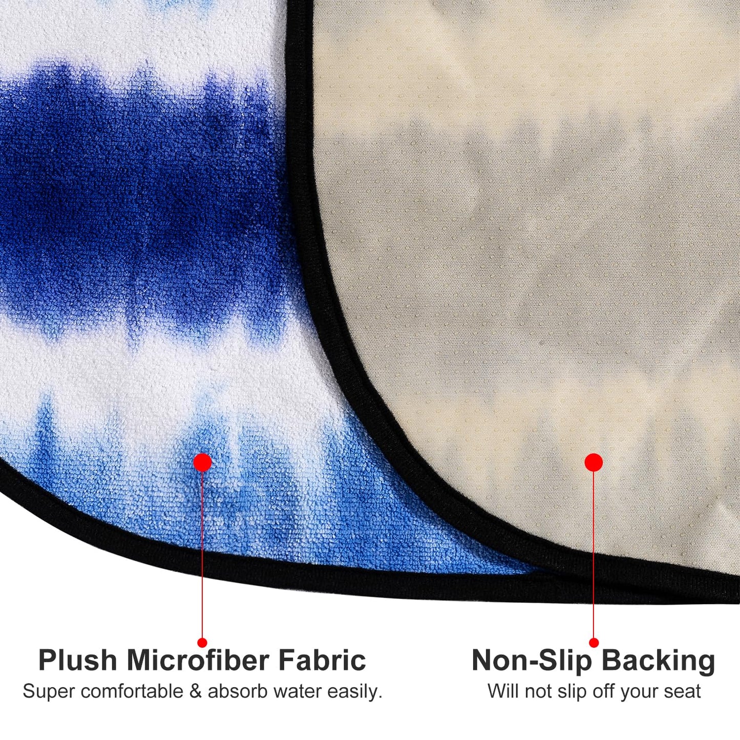 Waterproof Sweating Car Seat Cover for Post Gym Workout, Running, Swimming, Beach and Hiking, Universal Fit Non-Slip Bucket Seat Protector for Cars SUV Trucks, Machine Washable (Blue & White)