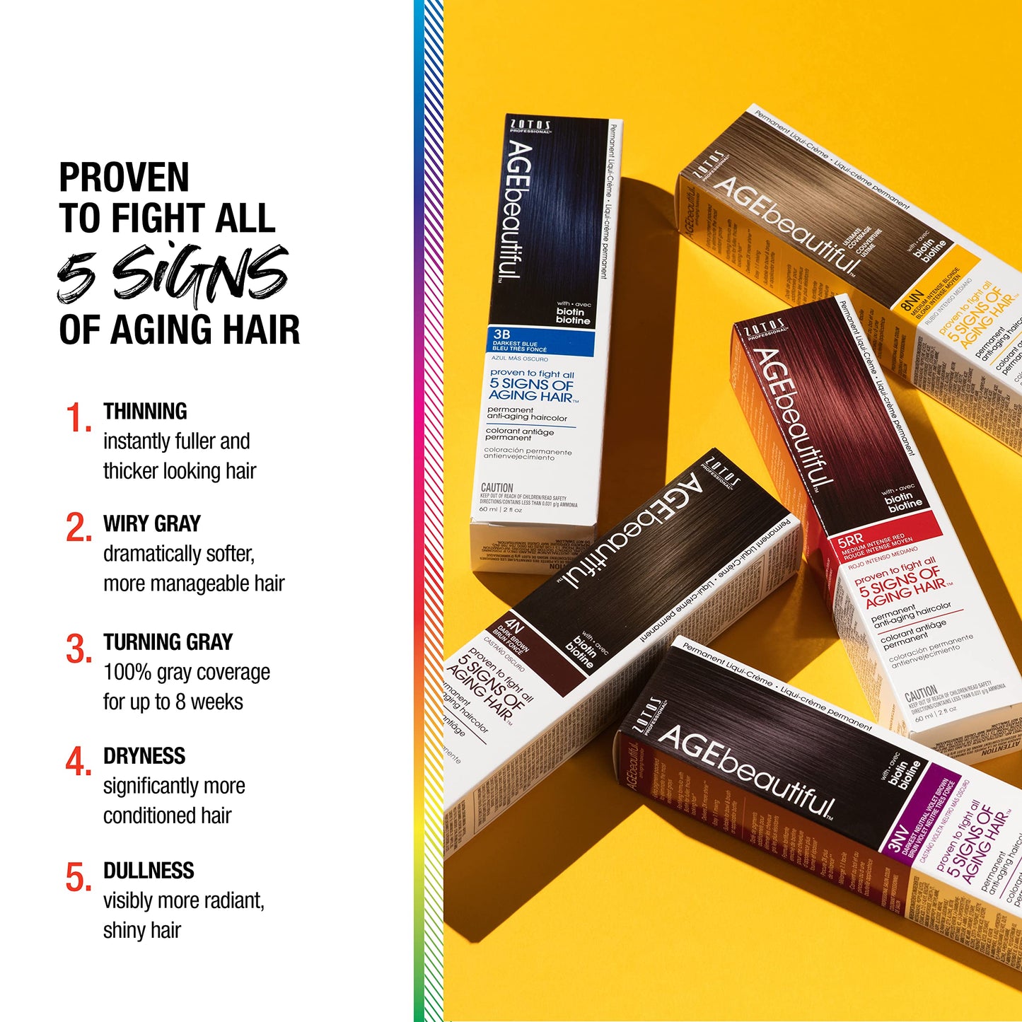 AGE beautiful Permanent Hair Dye 7RC Dark Strawberry Blonde - Hair Color with 20 Volume Developer, 100% Gray Coverage, Biotin Anti-Aging Formula for Thicker, Fuller Hair, Salon Quality