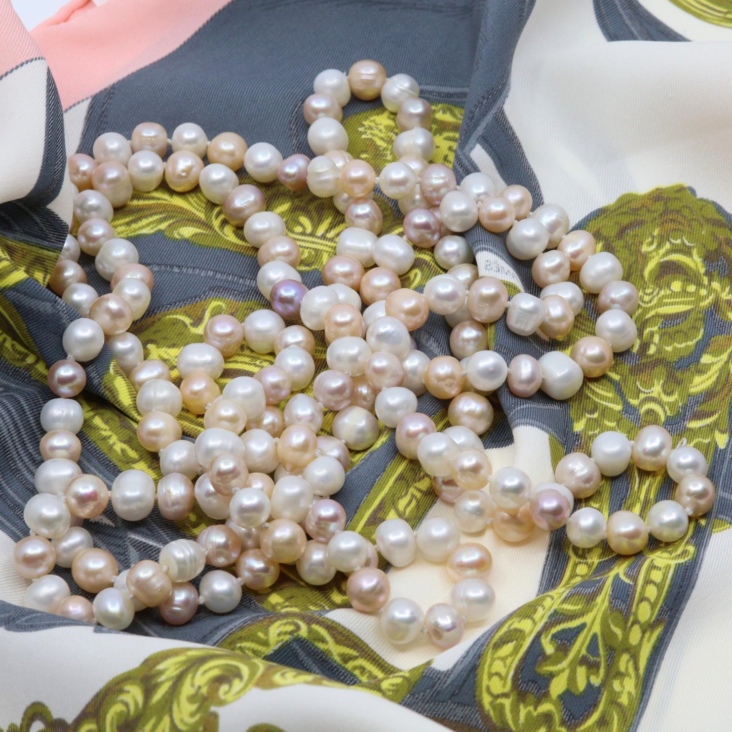 KK LifeStyle Freshwater Cultured Pearl Jewelry Collection – Classic Cream White, Black, Pink, or Lavender Pearls – Elegant Endless Long Necklace or Matching Necklace, Bracelet, and Earrings Set for Women – Timeless Gift for Any Occasion (7.5-8.5 Multi Col