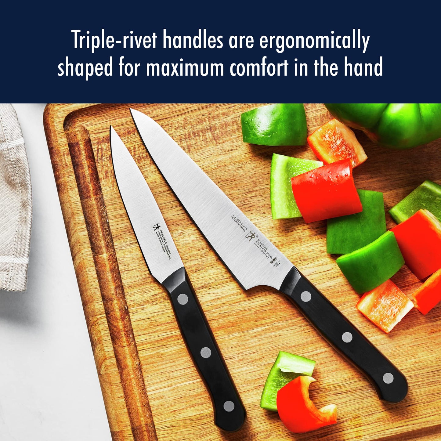 HENCKELS Solution Razor-Sharp 20-pc Knife Set, Chef Knife, Bread Knife, Steak Knife, German Engineered Informed by 100+ Years of Mastery